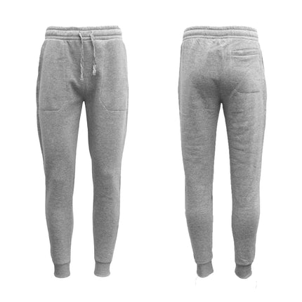 New Men's Unisex Fleece Lined Sweat Track Pants Casual Trackies Suit Slim Cuffed - Light Grey