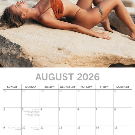 Beach Babes - 2026 Square Wall Calendar 16 Months New Year Premium Planner Gift