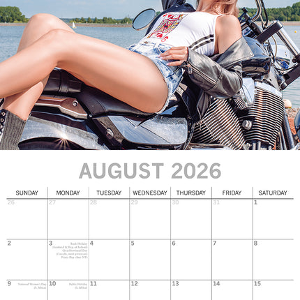 Biker Babes - 2026 Square Wall Calendar 16 Months New Year Premium Planner Gift