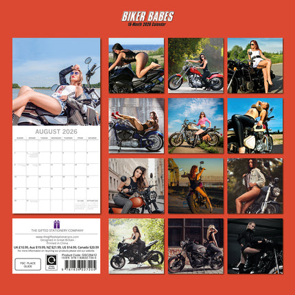 Biker Babes - 2026 Square Wall Calendar 16 Months New Year Premium Planner Gift
