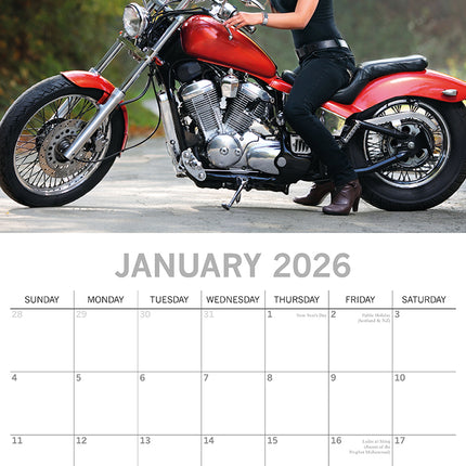 Biker Babes - 2026 Square Wall Calendar 16 Months New Year Premium Planner Gift