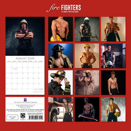 Firefighters - 2026 Square Wall Calendar 16 Months New Year Premium Planner Gift