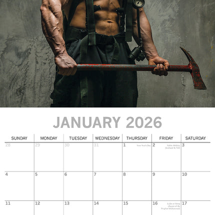Firefighters - 2026 Square Wall Calendar 16 Months New Year Premium Planner Gift