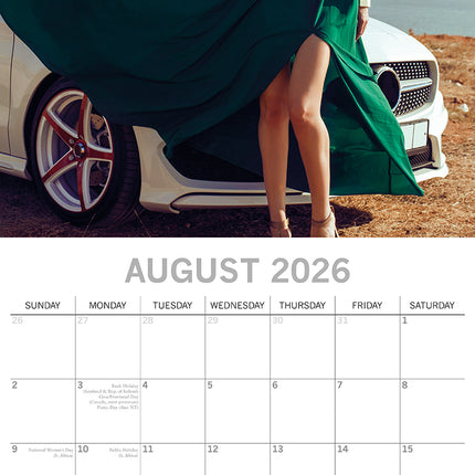 Girls & Cars - 2026 Square Wall Calendar 16 Months New Year Premium Planner Gift