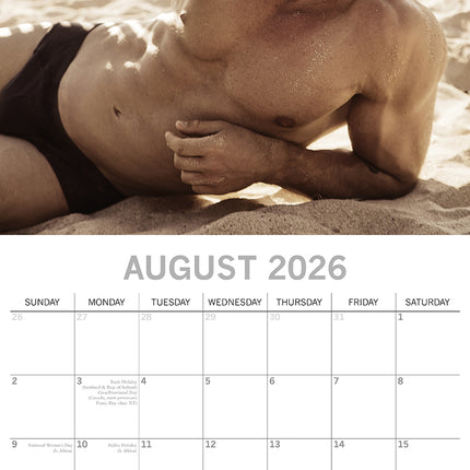 Hunks in Trunks 2026 Square Wall Calendar 16 Month New Year Premium Planner Gift