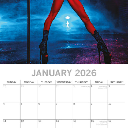 Pole Dancers - 2026 Square Wall Calendar 16 Months New Year Premium Planner Gift