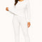 New Women's Merino Wool Thermal 2PCS Set Top Pants Leggings Underwear - Beige