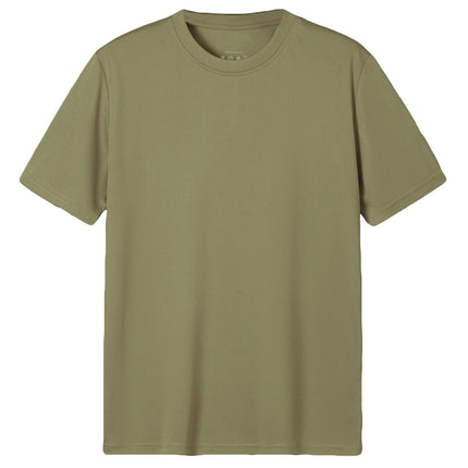 Adult 100% Cotton T-Shirt Unisex Men's Basic Plain Blank Crew Tee Tops Shirts - Khaki