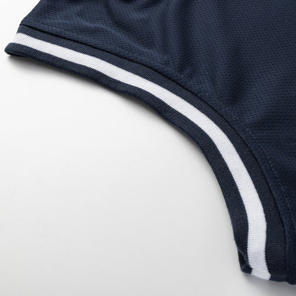 Adults Unisex Men's Plain Basketball Jersey Shirt Singlet Gym Sports Basic Tops - Navy