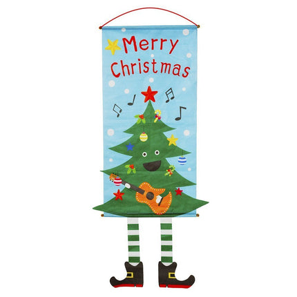 Christmas Hanging Banner Flag Door Window Decor Santa Reindeer Snowman Ornaments - Zmart Australia