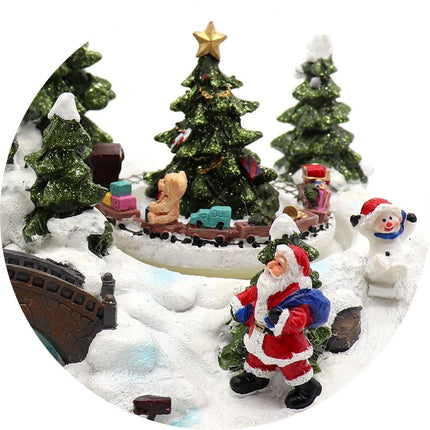 Christmas Musical Santa House Train Rotating Snow Globe Water Crystal Xmas Ball - Zmart Australia
