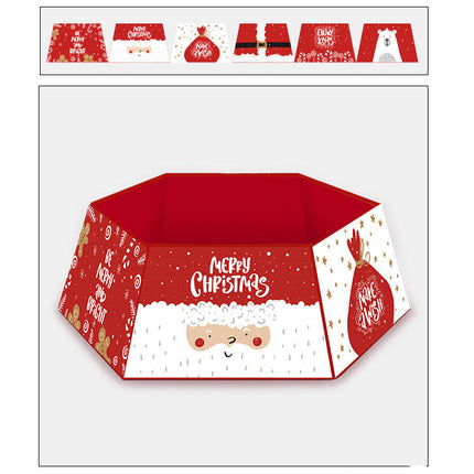 Christmas Tree Base Collar Skirt Cover Cartoon Santa Snowflakes Home Party Decor