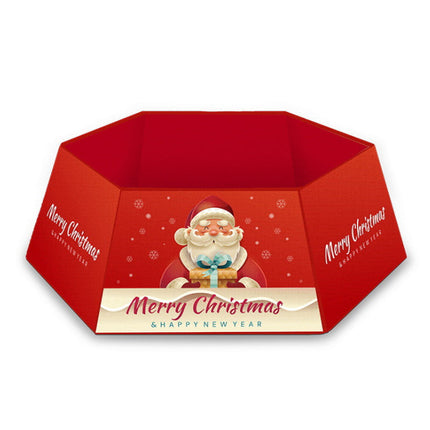 Christmas Tree Base Collar Skirt Cover Cartoon Santa Snowflakes Home Party Decor