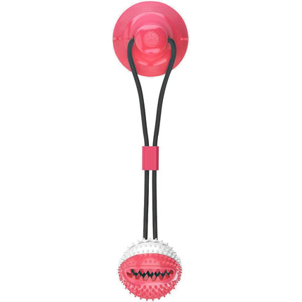 Interactive Suction Cup Dog Toy โ Treat Dispensing Chew Toy w Bell | Dental Care & Puzzle Tug Toy