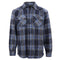 Mens 100% Cotton Long Sleeve Flannelette Shirt Check Flannel Polar Fleece Jacket - Blue
