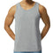 Men's 100% Cotton Singlet Muscle Tank Breathable Top for Gym, Training & Running - Grey