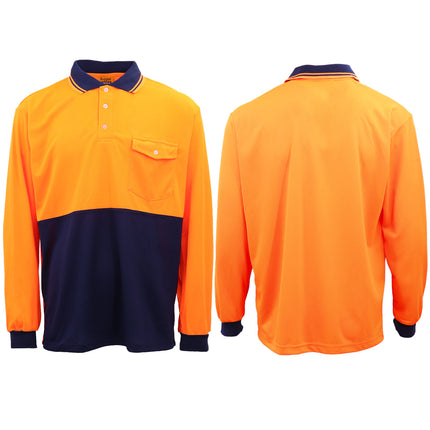 mens-hi-vis-reflective-workwear-shirt-long-sleeve-safety-tradie-top-two-tone