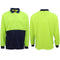 Men's HI VIS Shirt Long Sleeve Reflective Workwear Top Safety Tradie Two Tone - Fluro Yellow / Navy