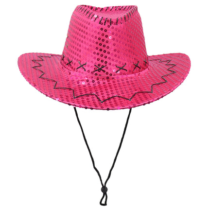 Sequin Cowboy Hat Glitter Cap Western Trilby Shiny Cowgirl Dress Up Party Wear