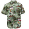 100% Cotton Adults Hawaiian Beach Shirt Summer Casual Tee - Surfing Volcanoes