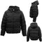 Women's Full Zip Hooded Puffer Jacket w Zip Up Pockets Thick Puffy Quilted Coat - Black