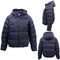 Women's Full Zip Hooded Puffer Jacket w Zip Up Pockets Thick Puffy Quilted Coat - Navy