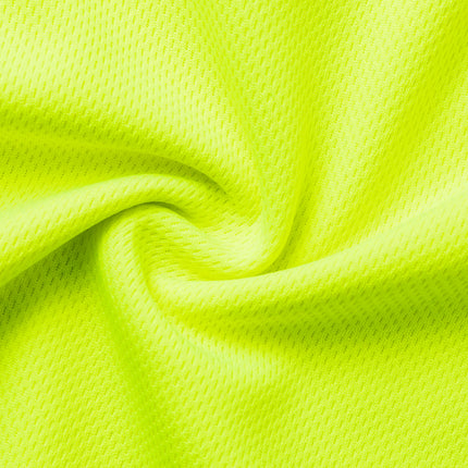 HI VIS Long Sleeve Polo Shirt Reflective Tape Safety Tradie Work Wear Tops Tee - Fluro Yellow / Navy