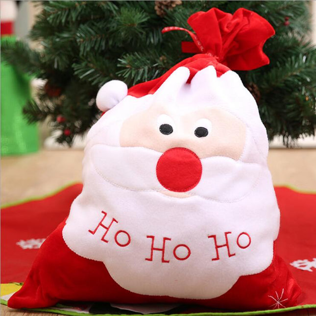 New Christmas Xmas Canvas Hessian Felt Santa Sack Candy Gifts Stocking Bag Kids - Zmart Australia