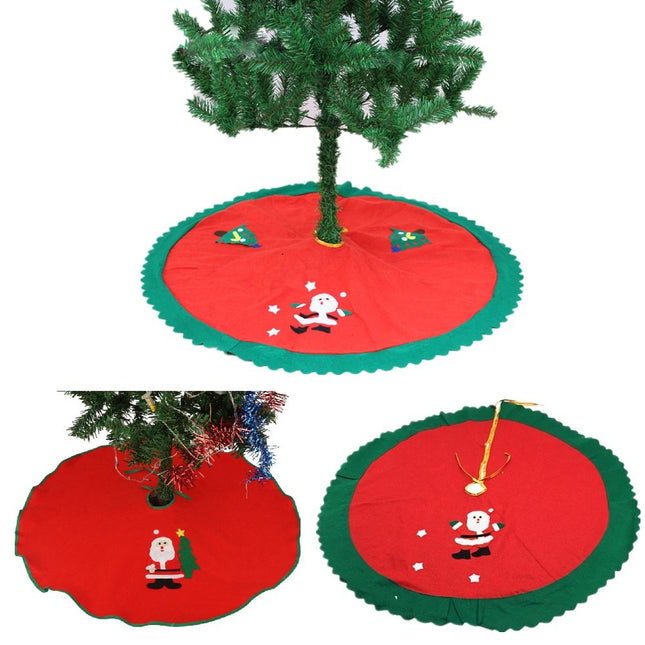 New 90cm 35" Christmas Tree Skirt Felt Floor Decorations Xmas Santa Snowman Gift - Zmart Australia