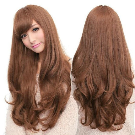 Long Wavy Curly Full Hair Wigs w Side Bangs Cosplay Costume Fancy Anime Womens - Zmart Australia