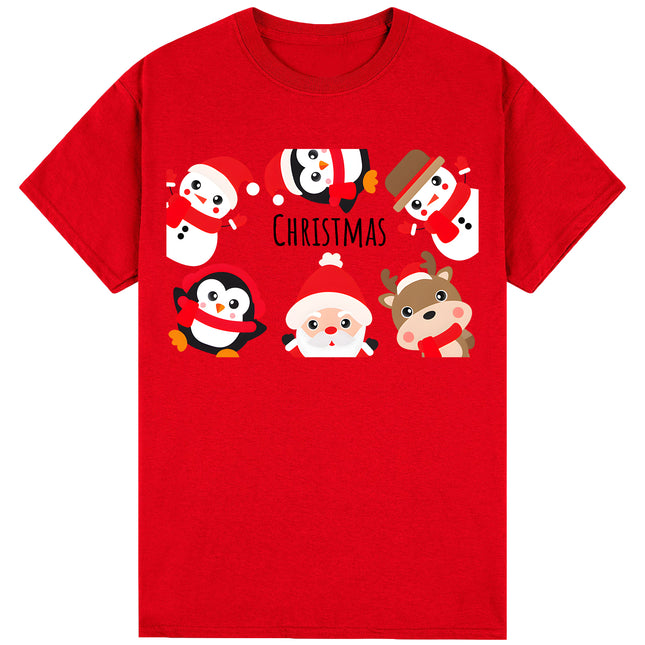 100% Cotton Christmas Adult Unisex T-shirt Mens Tee Top Santa Xmas Party Custume