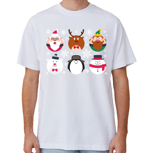 100% Cotton Christmas Adult Unisex T-shirt Mens Tee Top Santa Xmas Party Custume