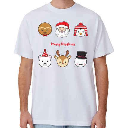 100% Cotton Christmas Adult Unisex T-shirt Mens Tee Top Santa Xmas Party Custume