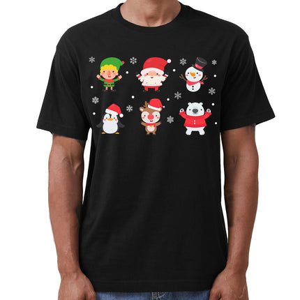 100% Cotton Christmas Adult Unisex T-shirt Mens Tee Top Santa Xmas Party Custume