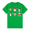 100% Cotton Christmas Adult Unisex T-shirt Mens Tee Top Santa Xmas Party Custume - Tiny Holiday Friends (Green)