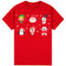 100% Cotton Christmas Adult Unisex T-shirt Mens Tee Top Santa Xmas Party Custume - Tiny Holiday Friends (Red)