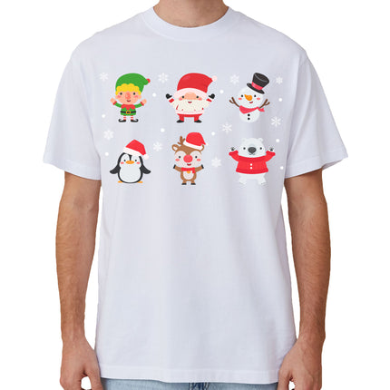 100% Cotton Christmas Adult Unisex T-shirt Mens Tee Top Santa Xmas Party Custume