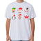 100% Cotton Christmas Adult Unisex T-shirt Mens Tee Top Santa Xmas Party Custume - Tiny Holiday Friends (White)