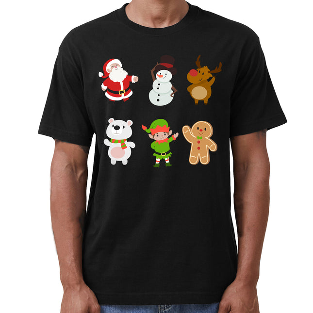 100% Cotton Christmas Adult Unisex T-shirt Mens Tee Top Santa Xmas Party Custume