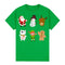 100% Cotton Christmas Adult Unisex T-shirt Mens Tee Top Santa Xmas Party Custume - Winter Wonderland Pals (Green)