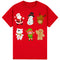 100% Cotton Christmas Adult Unisex T-shirt Mens Tee Top Santa Xmas Party Custume - Winter Wonderland Pals (Red)