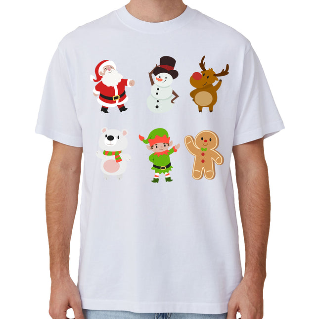 100% Cotton Christmas Adult Unisex T-shirt Mens Tee Top Santa Xmas Party Custume