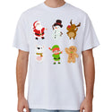 100% Cotton Christmas Adult Unisex T-shirt Mens Tee Top Santa Xmas Party Custume