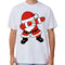 100% Cotton Christmas T-shirt Adult Unisex Tee Tops - Dancing Santa - White