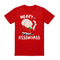 100% Cotton Christmas T-shirt Adult Unisex Tee Tops - Merry Kiss My Ass - Red