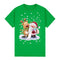 100% Cotton Christmas T-shirt Adult Unisex Tee Tops - Reading Santa - Green