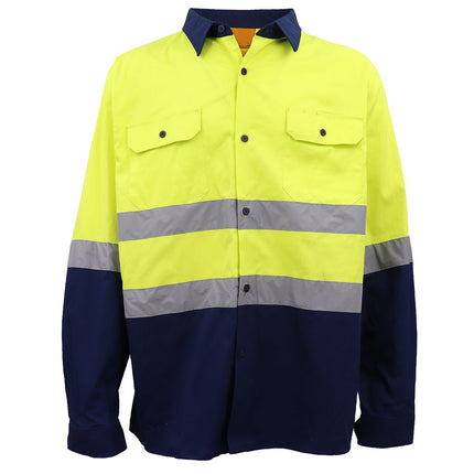 100-cotton-hi-vis-safety-long-sleeve-drill-shirt-polo-workwear-w-reflective-tap