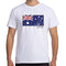 Men's 100% Cotton White Aussie Flag Australia Day Graphic T-Shirt
