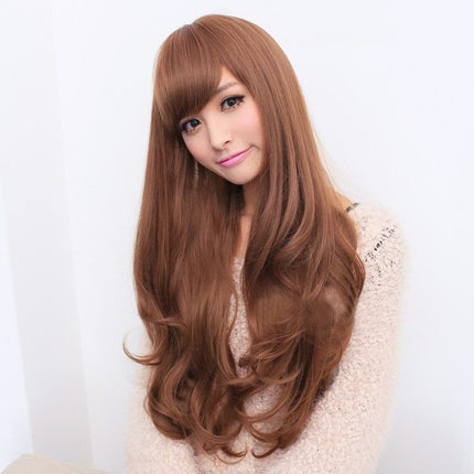 Long Wavy Curly Full Hair Wigs w Side Bangs Cosplay Costume Fancy Anime Womens - Zmart Australia