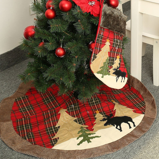 105cm Christmas Plush Velvet Tree Skirt Mat Base Carpet Cover Floor Party Decor - Zmart Australia